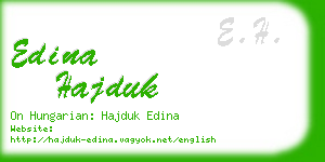 edina hajduk business card